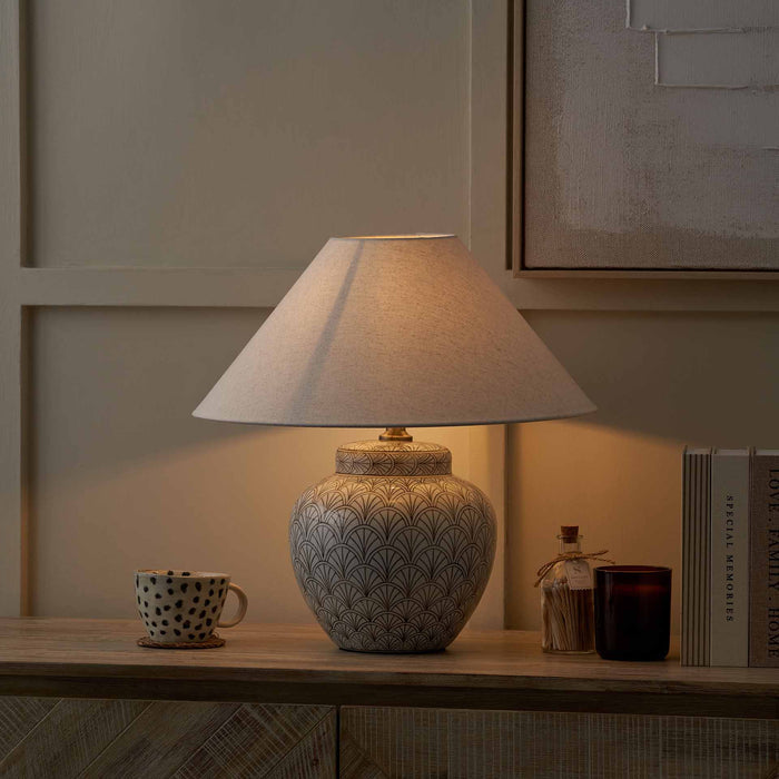 Cressida White Art Deco Fan Ceramic Table Lamp Base