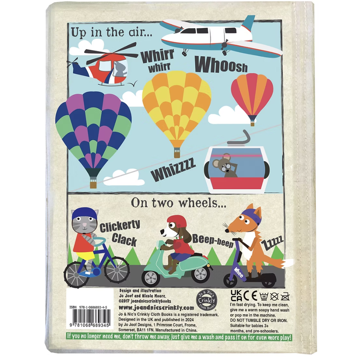 Crinkle Cloth Book - Noisy Vehicles