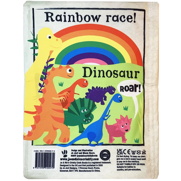 Crinkle Cloth Book - Rainbow Dinosaurs