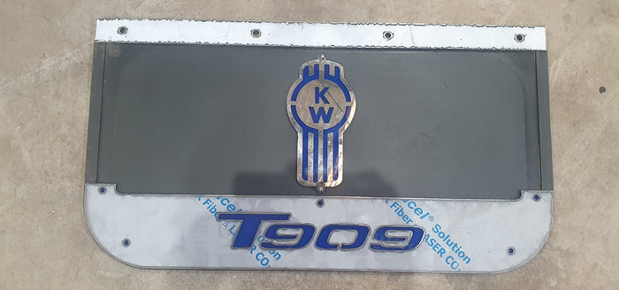 Custom Stainless Steel Mudflap Counterweights T909 Blue