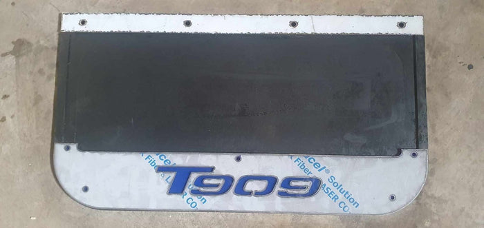 Custom Stainless Steel Mudflap Counterweights T909 Blue