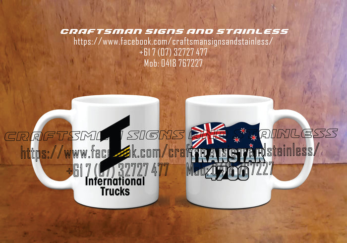 Custom white ceramic Coffee Mug INTERNATIONAL TRANSTAR NZ