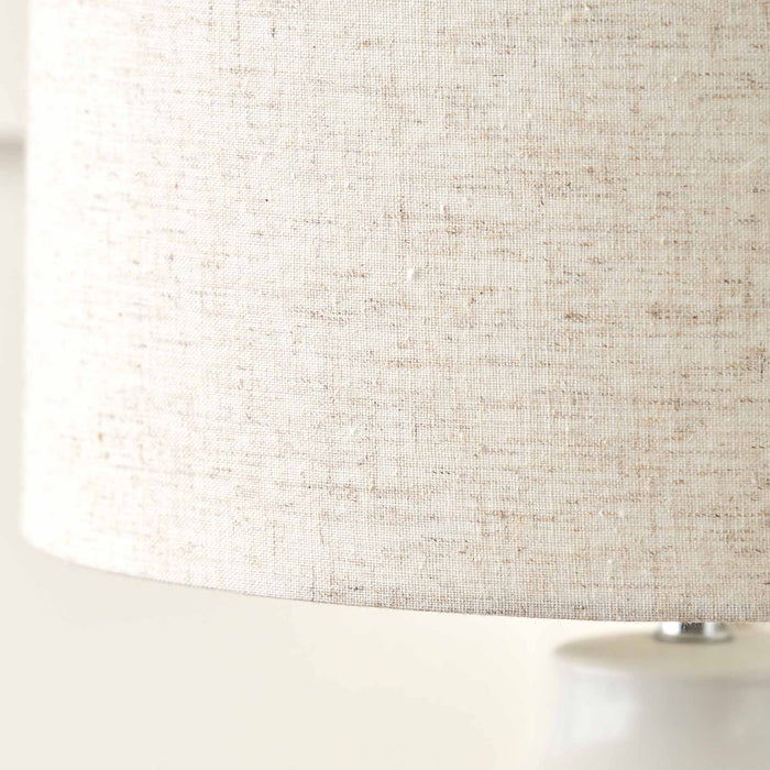 Dandelion White Ceramic Bedside Table Lamp Set Of 2