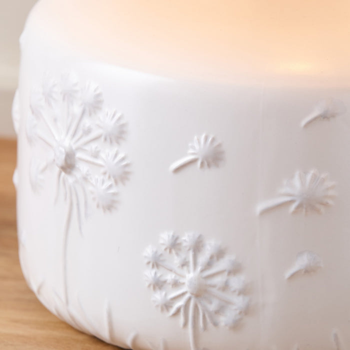 Dandelion White Small Ceramic Bedside Table Lamp Set Of 2