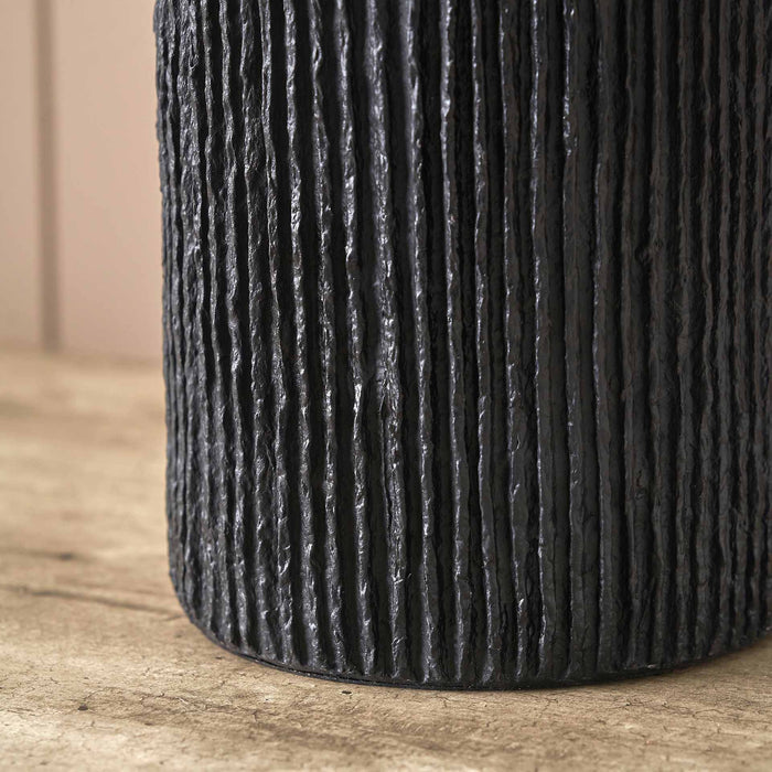 Darcie Black Textured Paper Mache Table Lamp