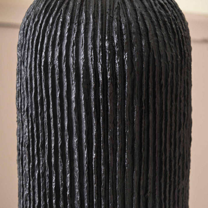 Darcie Black Textured Paper Mache Table Lamp