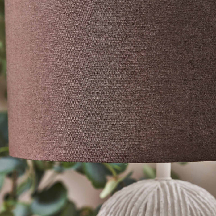 Darcie White Textured Paper Mache Table Lamp