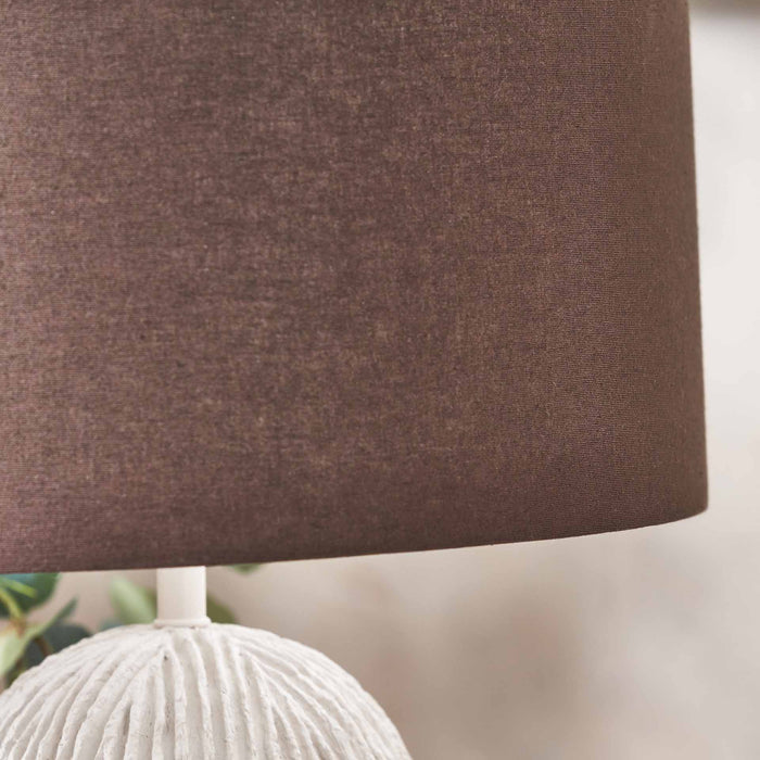Darcie White Textured Paper Mache Table Lamp