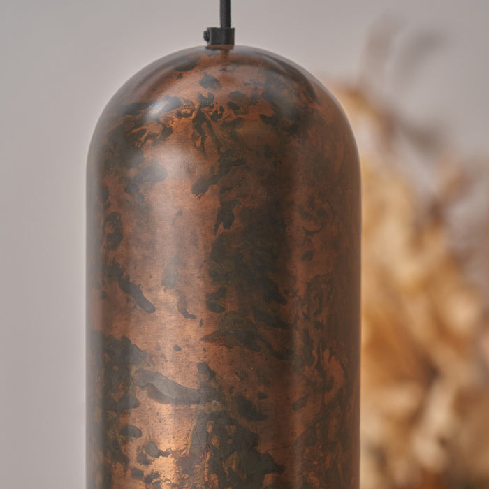 Dawson Copper Effect Tall Domed Wide Metal Pendant