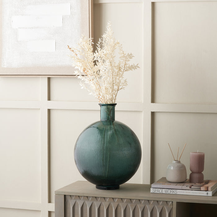 Diego Sea Green Round Recycled Glass Vase