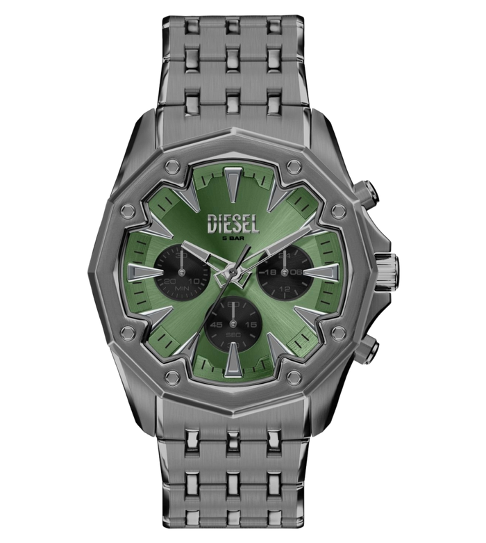 Diesel Quartz Green Dial Chronograph Stainless Steel Men's Watch, DZ4711