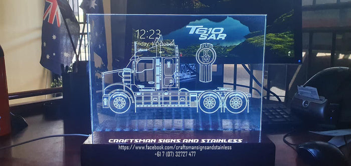 Edge lit acrylic light, KENWORTH T610 SAR
