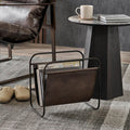 Elizeo Peppercorn Leather Magazine Rack