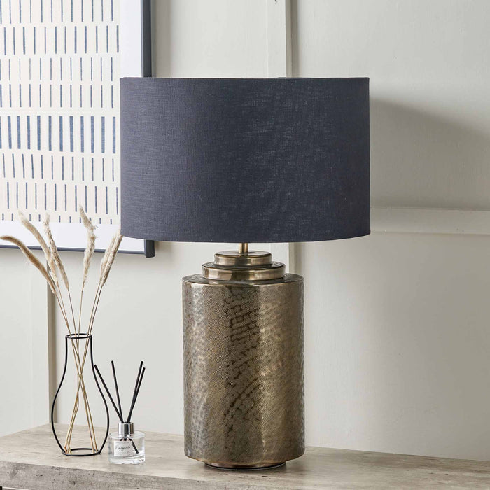 Elmore Antique Brass Hammered Metal Table Lamp Base
