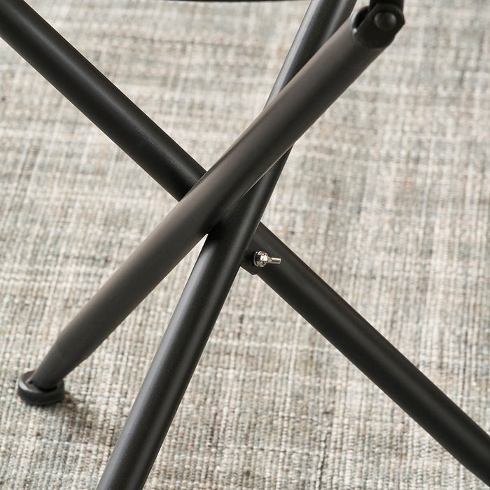 Elwin Clear Glass and Black Fir Wood Effect Side Table