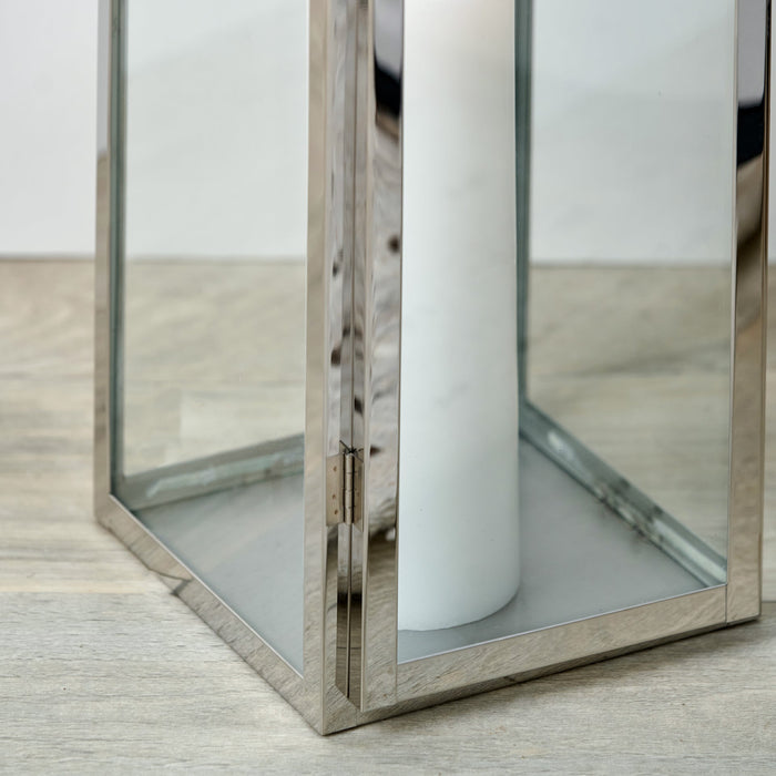 Ernsley Silver and Glass Medium Tall Lantern