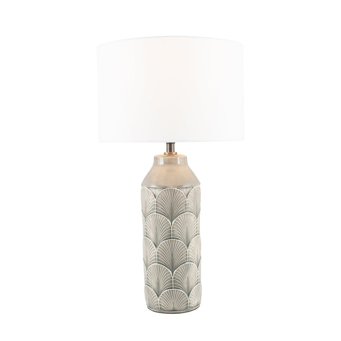 Ruma Embossed Grey Ceramic Table Lamp | Lighting | Rūma