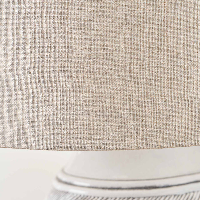 Euthalia White and Black Textured Stoneware Table Lamp Base
