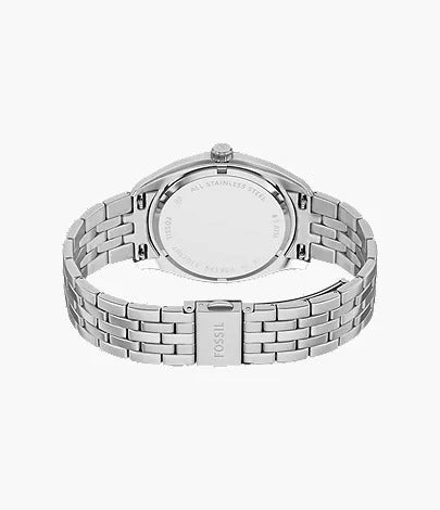 Fossil Campbell Three-Hand Day-Date Stainless Steel Men's Watch, FS6139