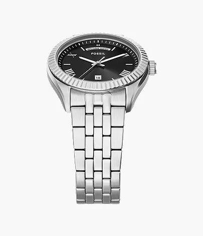 Fossil Campbell Three-Hand Day-Date Stainless Steel Men's Watch, FS6139