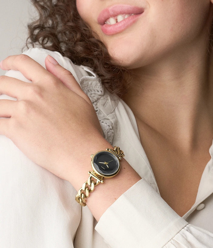 Fossil Carlie Mini Three-Hand Gold-Tone Stainless Steel Women's Watch, ES5440