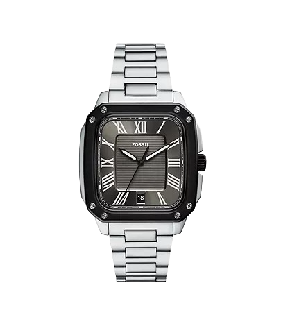 Fossil Crosby Three-Hand Date Stainless Steel Men's Watch, FS6122