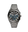 Fossil Everett Chronograph Smoke Stainless Steel Men's Watch, FS6107