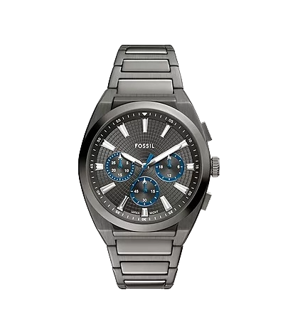 Fossil Everett Chronograph Smoke Stainless Steel Men's Watch, FS6107