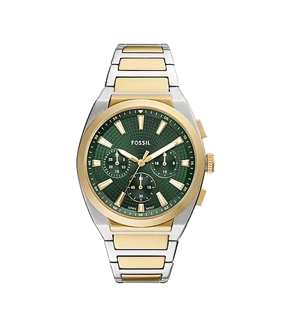 Fossil Everett Chronograph Two-Tone Stainless Steel Men's Watch, FS6106