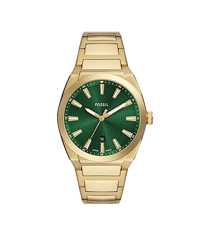 Fossil Everett Three-Hand Date Gold-Tone Stainless Steel Men's Watch, FS6090