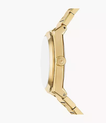 Fossil Everett Three-Hand Date Gold-Tone Stainless Steel Men's Watch, FS6090