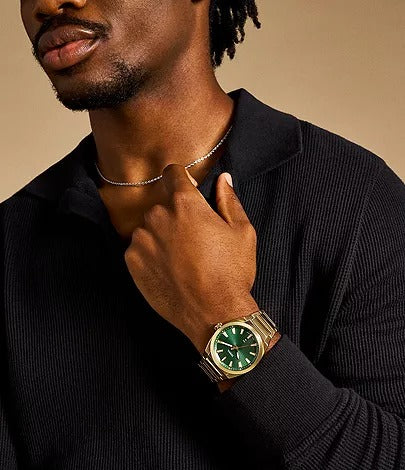 Fossil Everett Three-Hand Date Gold-Tone Stainless Steel Men's Watch, FS6090