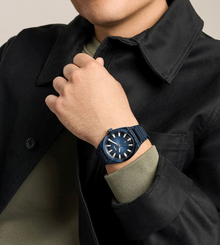 Fossil Everett Three-Hand Navy Stainless Steel Men's Watch, FS6169
