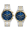 Fossil Fenmore Quartz Blue Dial Multi-Function Stainless Steel Pair Watch, BQ2900SET
