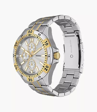 Fossil Garrett Multifunction Two-Tone Stainless Steel Men's Watch, FS6148