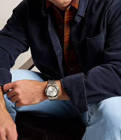 Fossil Garrett Multifunction Two-Tone Stainless Steel Men's Watch, FS6148