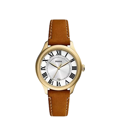 Fossil Gilmore Three-Hand Date Medium Brown Leather Women's Watch, ES5397