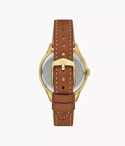 Fossil Gilmore Three-Hand Date Medium Brown Leather Women's Watch, ES5397