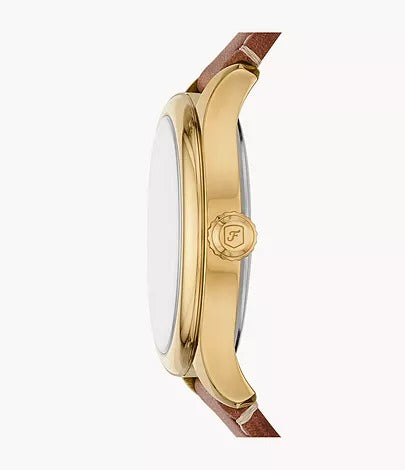 Fossil Gilmore Three-Hand Date Medium Brown Leather Women's Watch, ES5397