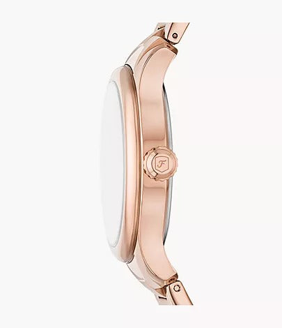 Fossil Gilmore Three-Hand Date Rose Gold-Tone Stainless Steel Women's Watch, ES5394