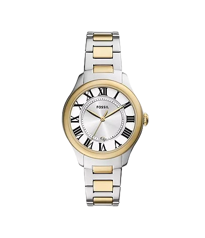 Fossil Gilmore Three-Hand Date Two-Tone Stainless Steel Women's Watch, ES5396