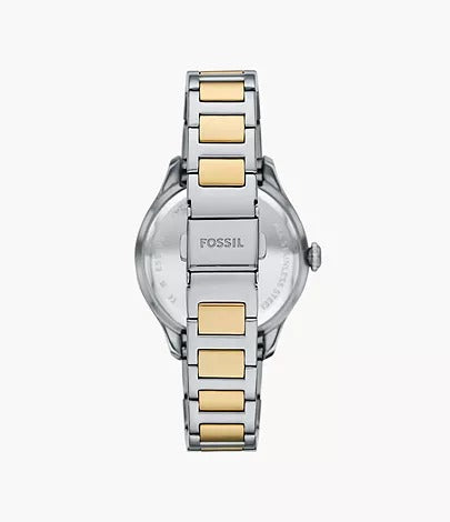 Fossil Gilmore Three-Hand Date Two-Tone Stainless Steel Women's Watch, ES5396