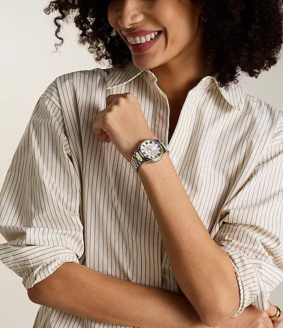 Fossil Gilmore Three-Hand Date Two-Tone Stainless Steel Women's Watch, ES5396