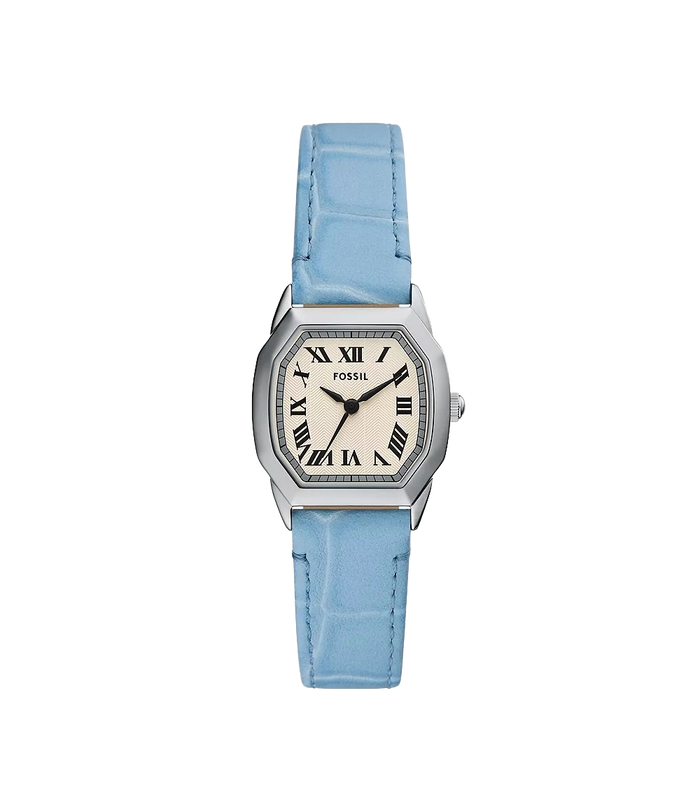 Fossil Harlow Three-Hand Light Blue Leather Women's Watch, ES5405