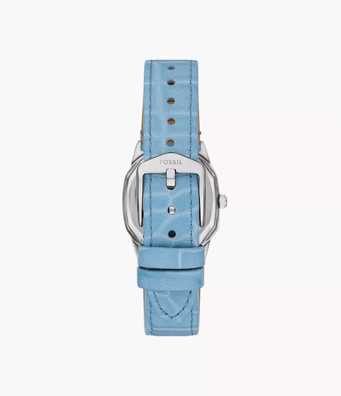 Fossil Harlow Three-Hand Light Blue Leather Women's Watch, ES5405
