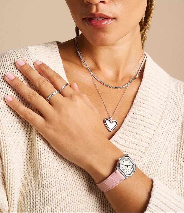 Fossil Harlow Three-Hand Light Pink Leather Women's Watch, ES5406