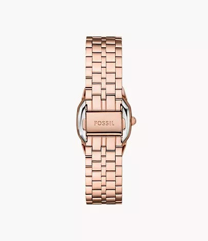 Fossil Harlow Three-Hand Rose Gold-Tone Stainless Steel Women's Watch, ES5386