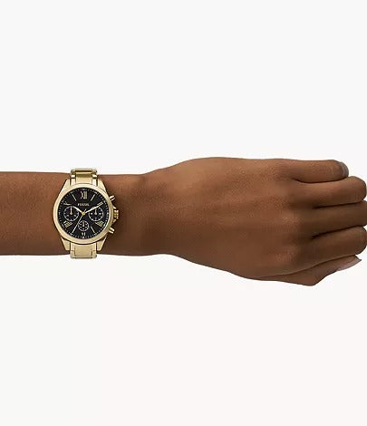Fossil His and Her Chronograph Gold-Tone Stainless Steel Gift Set, BQ2400SET