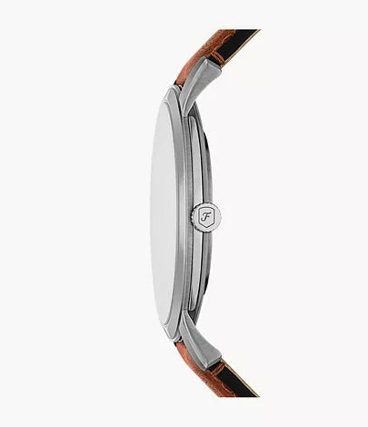 Fossil Minimalist Three-Hand Brown Leather Men's Watch, FS6094