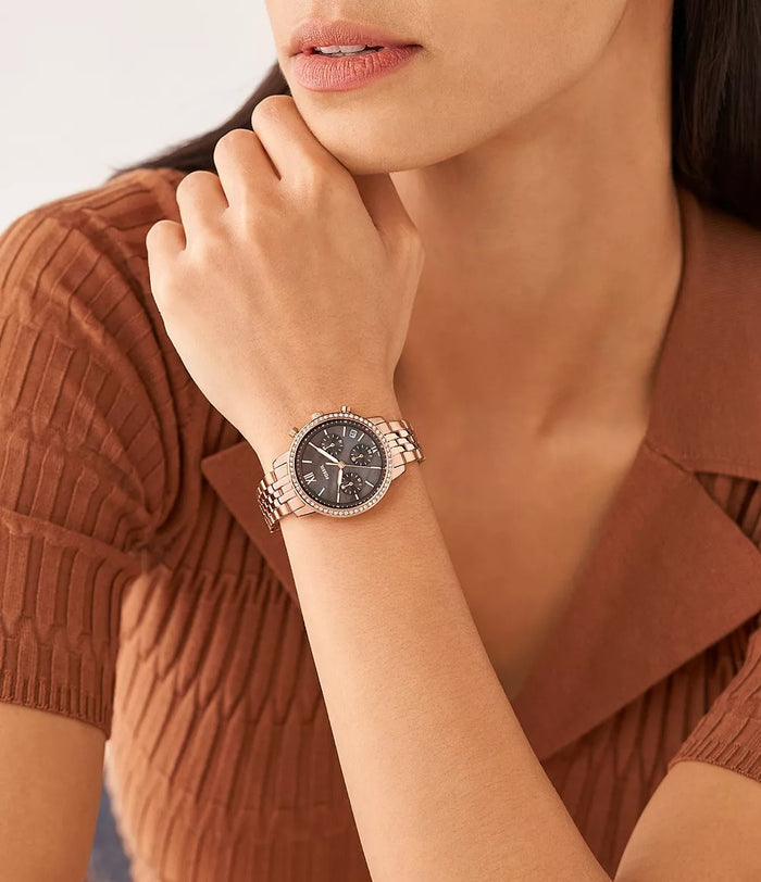 Fossil Neutra Chronograph Rose Gold-Tone Stainless Steel Women's Watch, ES5218
